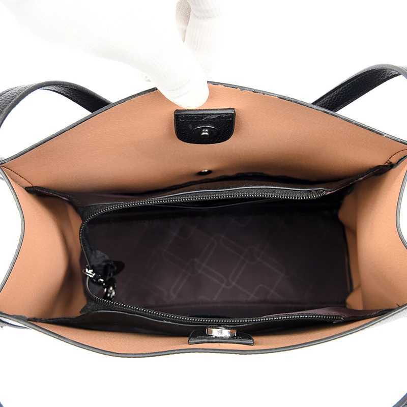 100% cowhide handbag womens genuine leather shoulder bag natural high-quality cowhide cross body large capacity messenger bag W250421
