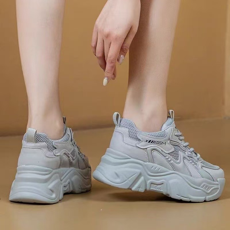 Offer Summer New Dad Thin Breathable Mesh Sports Thick Bottom Height Increasing Women S Shoes Ddmysaturn