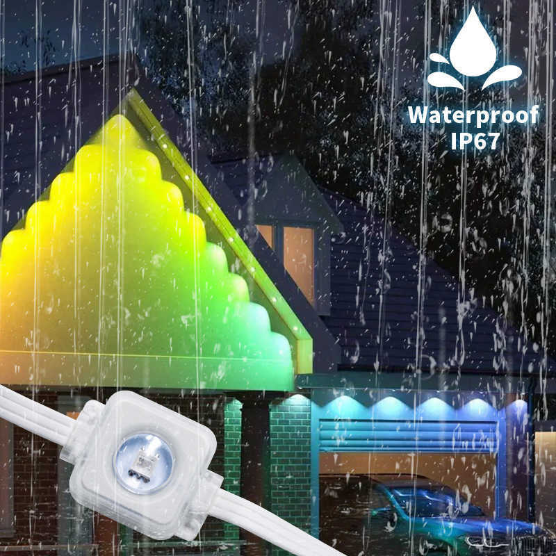 15M 30M 60M Permanent Outdoor Eaves LED Lights Waterproof RGBCCT String Lights APP Bluetooth Full House Christmas Party Lighting zyc241120