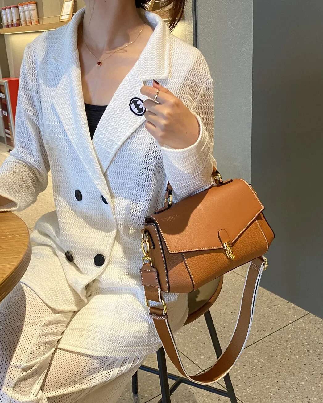 Genuine Leather Women's Small Messenger Shoulder Green Bag Ladies Fashion Cowhide White Handbag Female High Quality