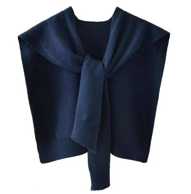 K736 Solid color shawl for women outerwear 2025 new spring and autumn striped knitted small shawl thin style with sweater shirt scarf
