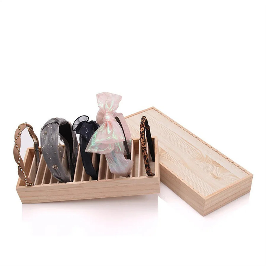 Wooden Headband Storage Box Detachable Hair Accessory Storage Holder Bracelet Jewelry Sundries Organizers Counter Showcase Props 250424