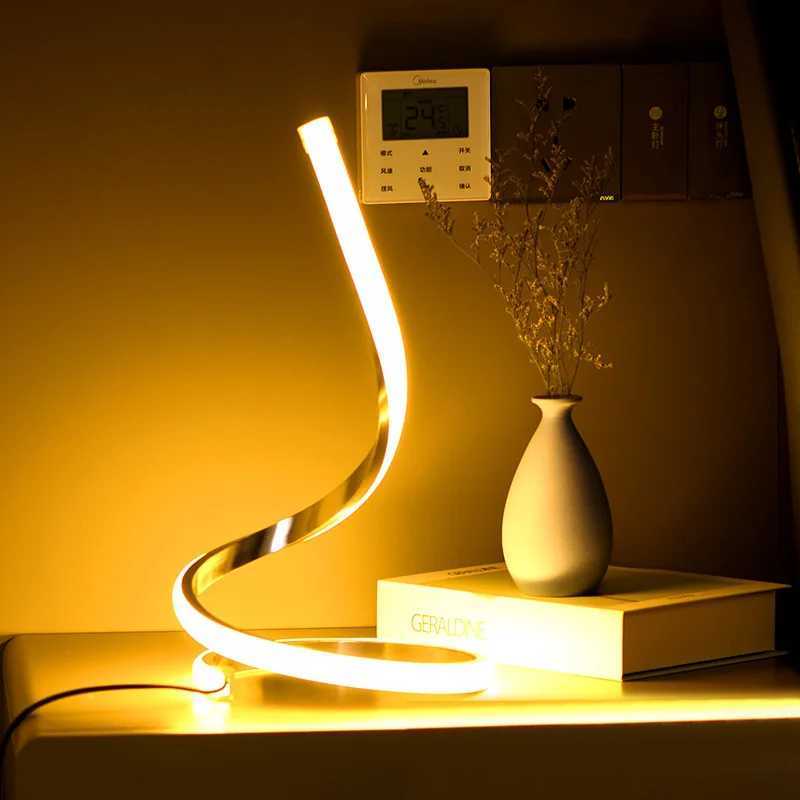 Modern Led Table Lamps Art Acrylic Metal Reading Desk Lamps Bedroom Bedside Living Room Study Decorative US/EU Night LightsM251125