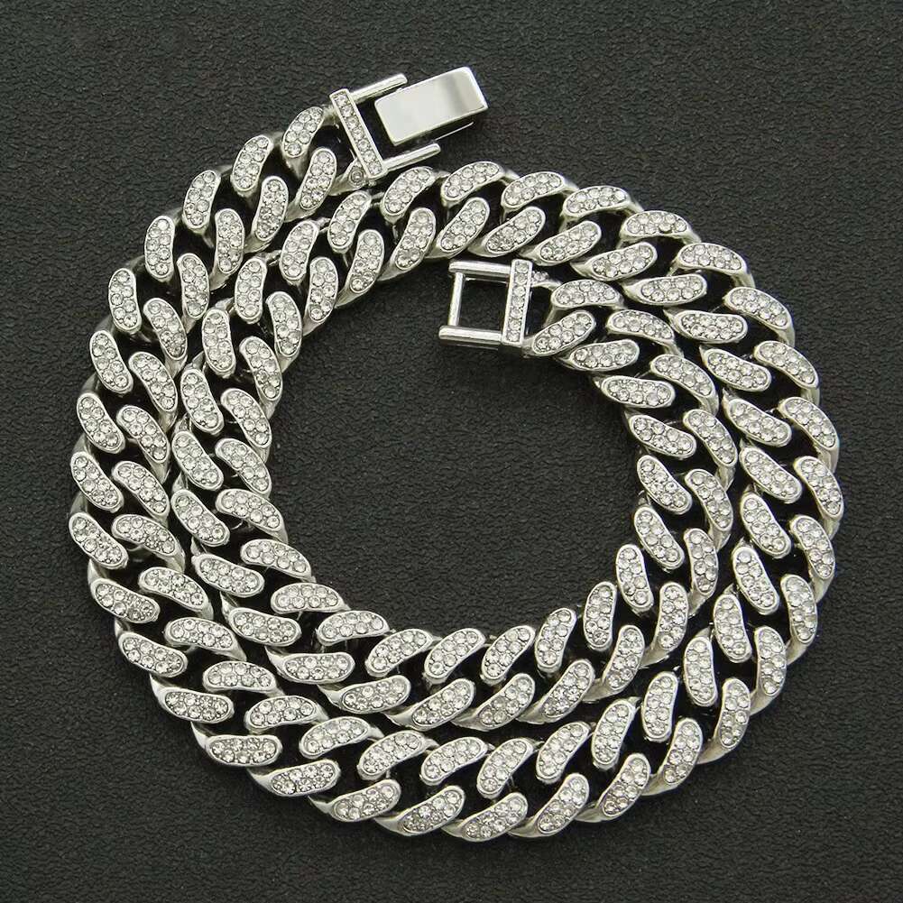 Cadena Cubana Hombre Moissanite Hip Hop Jewelry Gold Silver Cuban Chain Men Necklace Cuban Link Chain