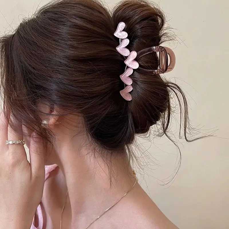 1 love grabbing clip suitable for womens new high-end and fresh Korean jelly color simple editing headband forest hair editingT250425