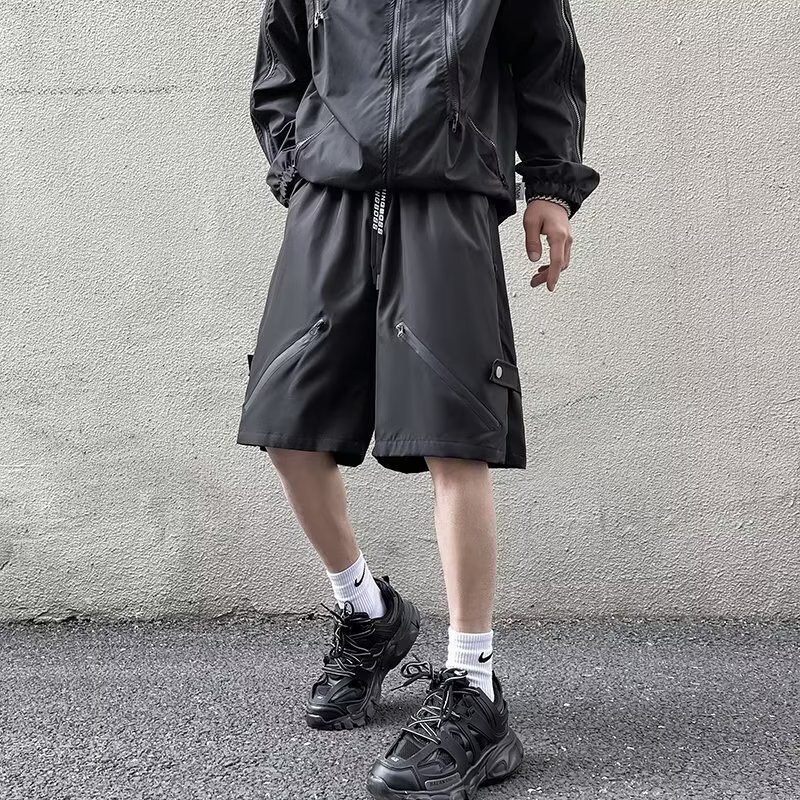 Summer functional charging shorts men's thin loose sports five quarter trendy brand American ins high street casual pants