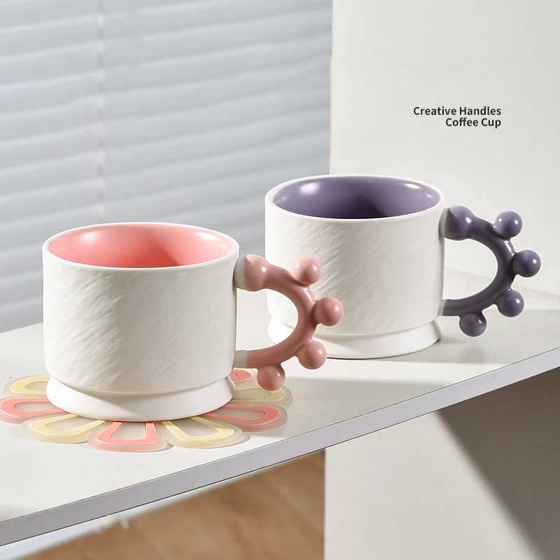 Stone Patterned Mug European Style Creative Handle Ceramic Matte Water Cup Household Office Latte Coffee Cups Kitchen Drinkware Y251125