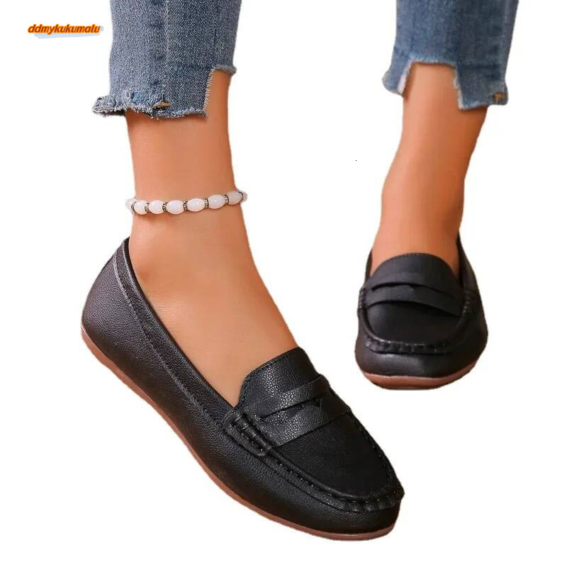 Ballet Stretch Knitted Loafers Women Shallow Flats Slip On Moccasin Single Cozy Work Shoes ddmykukumalu