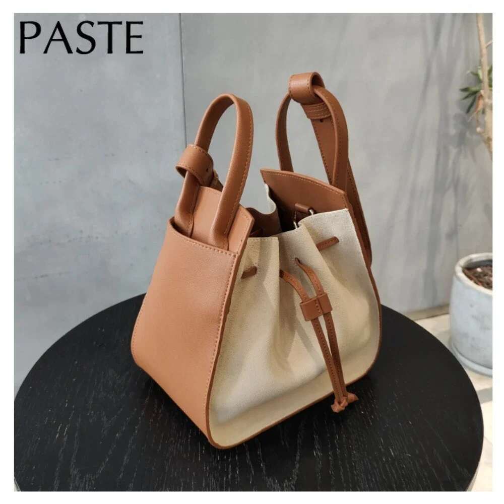 Designer Bag New Hot Selling Fashionable Large Capacity Wings Trapeze Tote Hit-Color Genuine Cow Leather Women Handbag Shoulder Bag