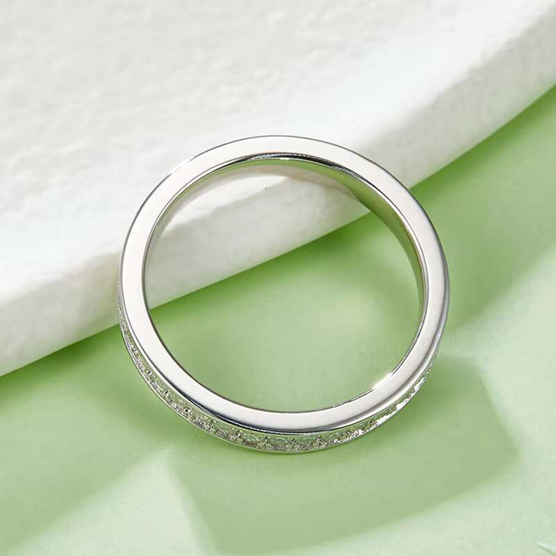 Eternity 1.5mm Row S Sier Plated in White Gold Top Quality Moissanite Dia Ring for Women