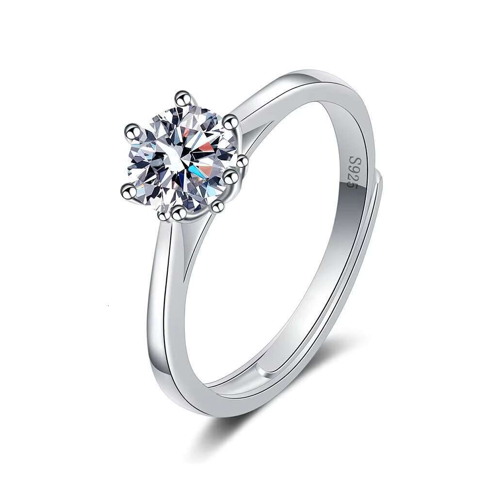 2024 Popular Adjustable Rings Sterling Silver 925 Jewellery Flower Bud Design Moissanite Engagement Ring for Women