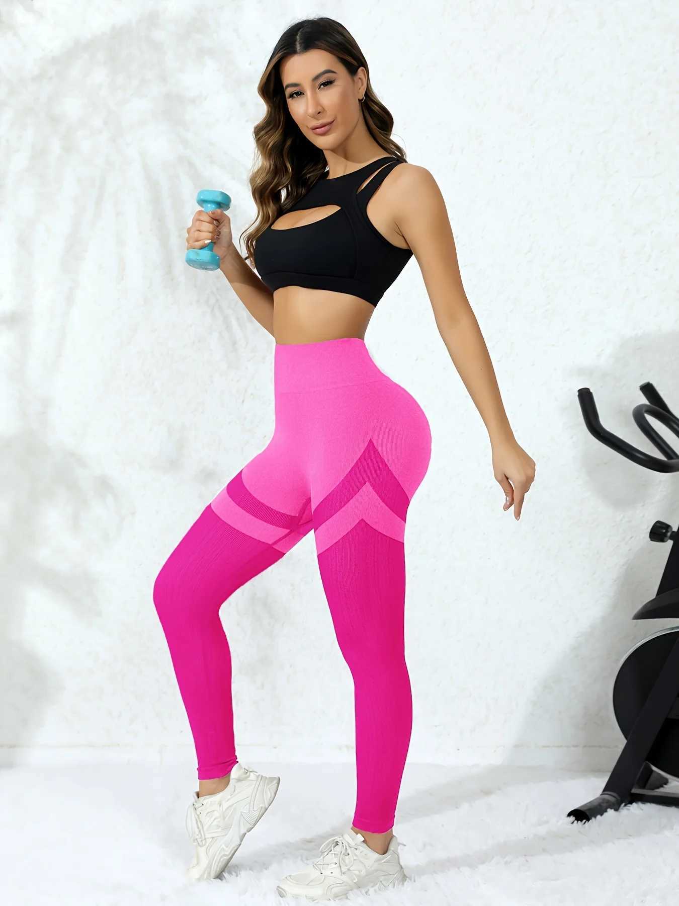 Womens seamless leg twisting exercise leg womens hip lifting tight gym waist yoga pantsC250425