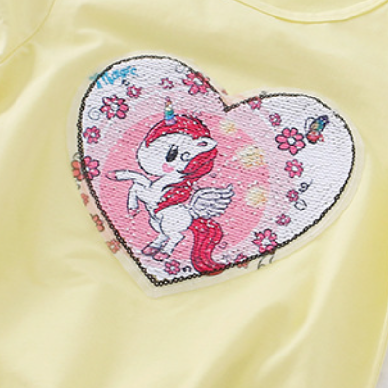 DISNEY short-sleeved children's baby designer clothes summer face-changing clothes pure cotton half-sleeve top Kids designer clothes color-changi