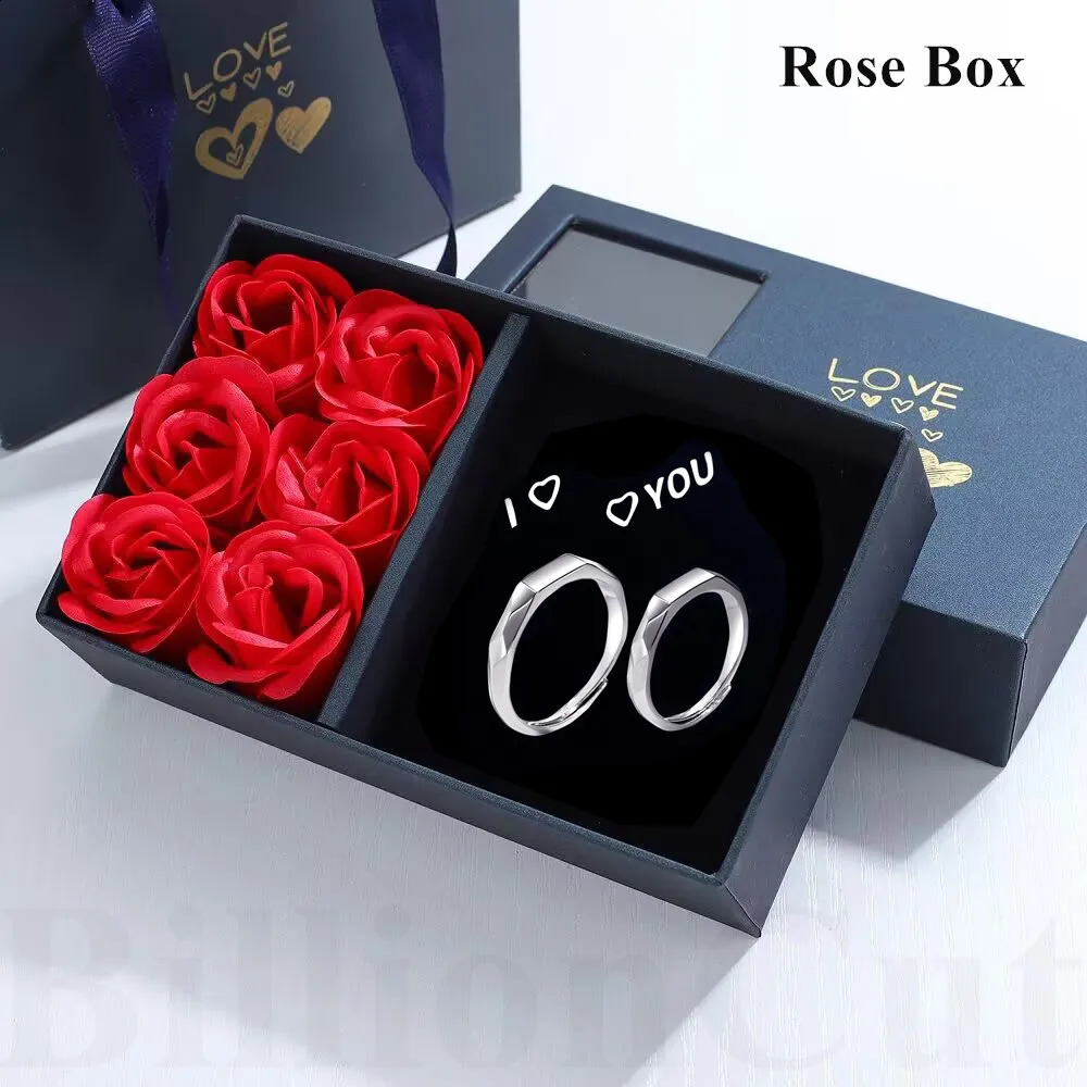 Creative Adjustable Projection Reflective Ring 925 sterling silver couple ring Memories Gift for Lovers Fashion Jewelry 250422