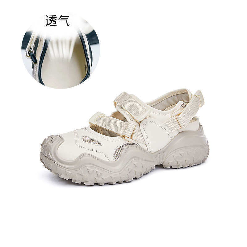 Foamed genuine leather white for women in the summer of 2025, new thick sole sports leisure single shoes, fashionable and versatile women's shoes