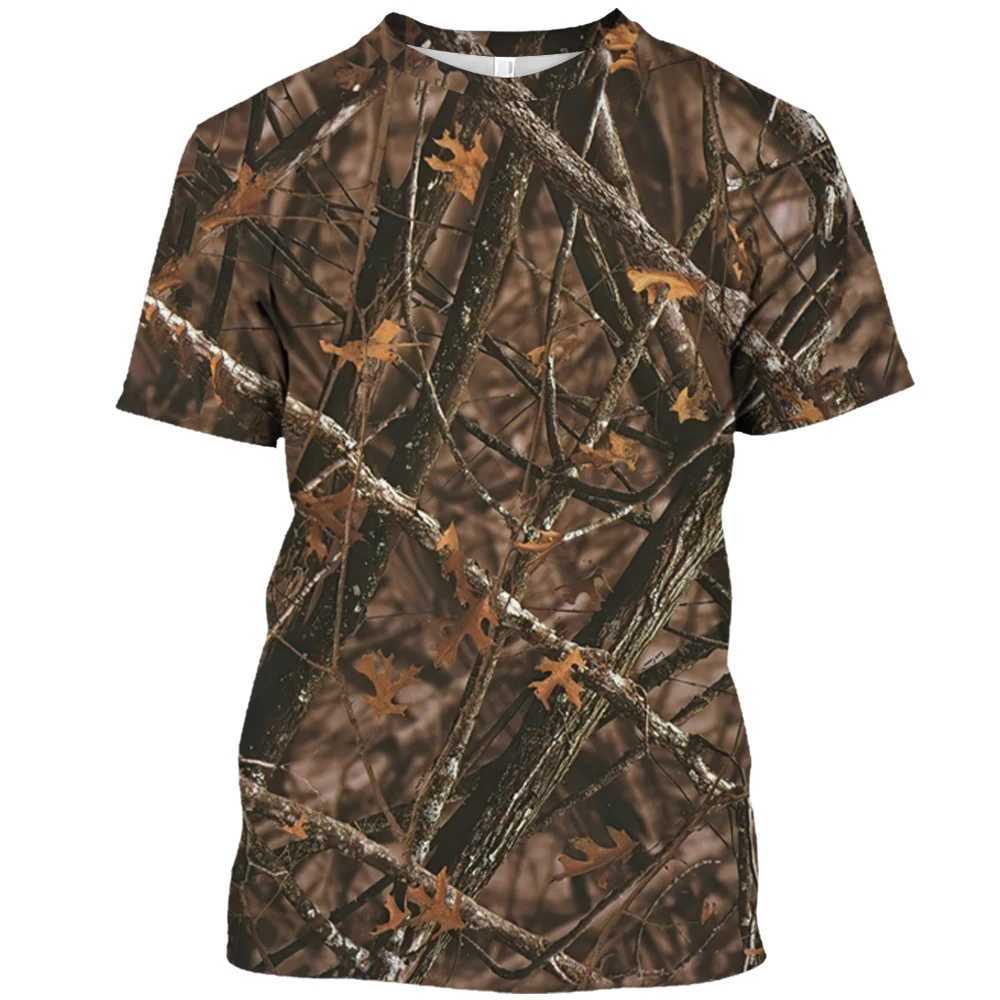 Jungle camouflage print summer mens O-neck T-shirt casual short sleeved oversized T-shirt fashion T-shirt top trend mens clothing W250425