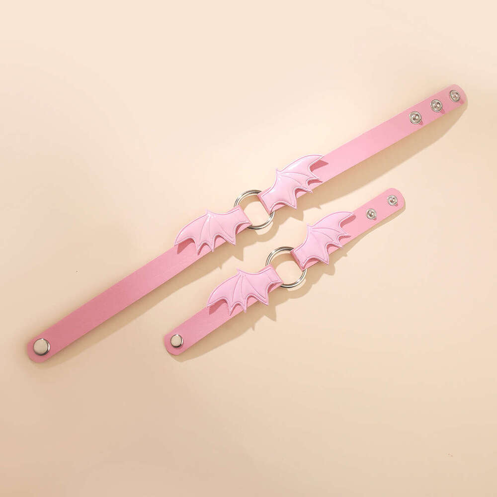 Fashion pink Gothic style vampire series necklace angel wings choker collar for women