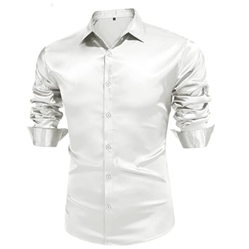 2022 autumn fashion mens bright face solid color ball shirt 240923