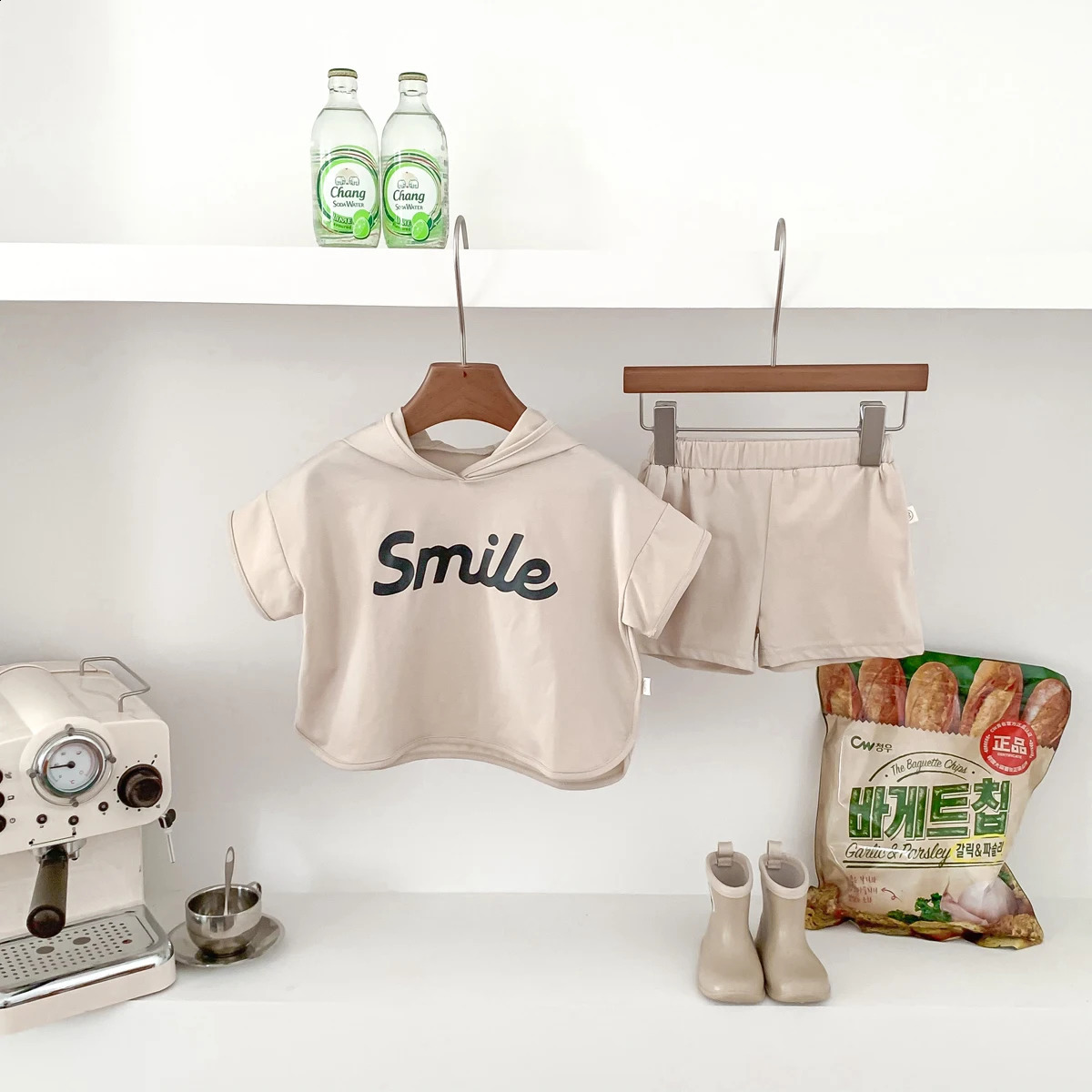 Summer Baby Suit Loos Hooded Short Sleeve Shirt with Pants 2pcs Kids Boys Suit 1-5 Years Old 250424