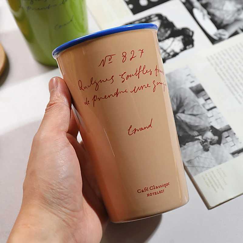 Ceramic Mugs Korean Style Coffee Cup Tea Milk Water Juice Mugs Fashion Water Cup Household Mug Vintage Drinkware Birthday Gifts Y251125