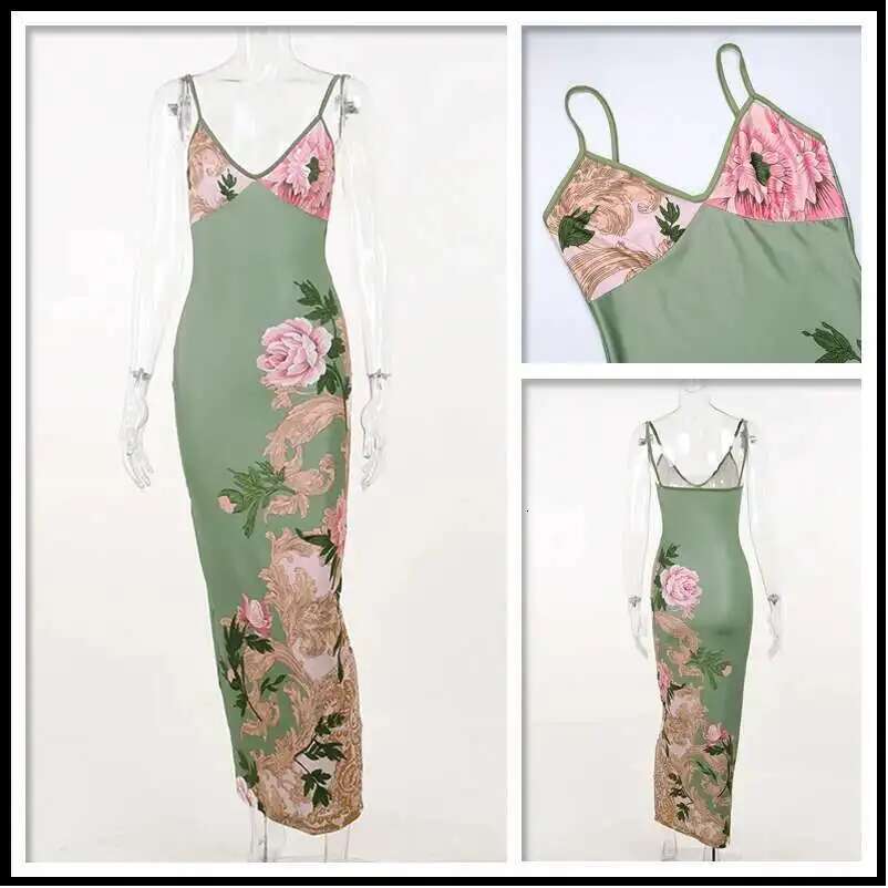 Dongdumaoyi Townlike Elegant Long Maxi Dress Women Spaghetti Strap Summer Slim Bodycon Backless Nightclub Sexy Party Dresses