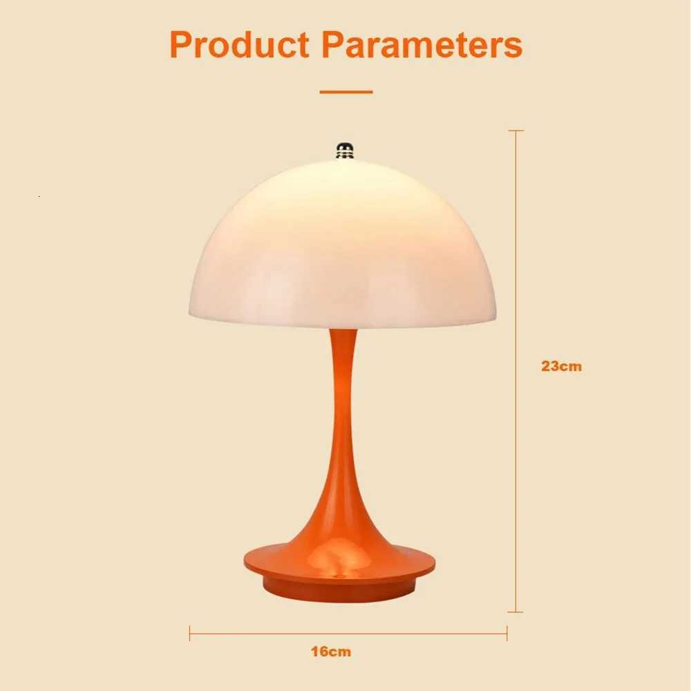 Modern Nordic Danish Mushroom Table Lamp Energy-Saving High-End Rechargeable Decor for Bedroom Bedside Living RoomM251125