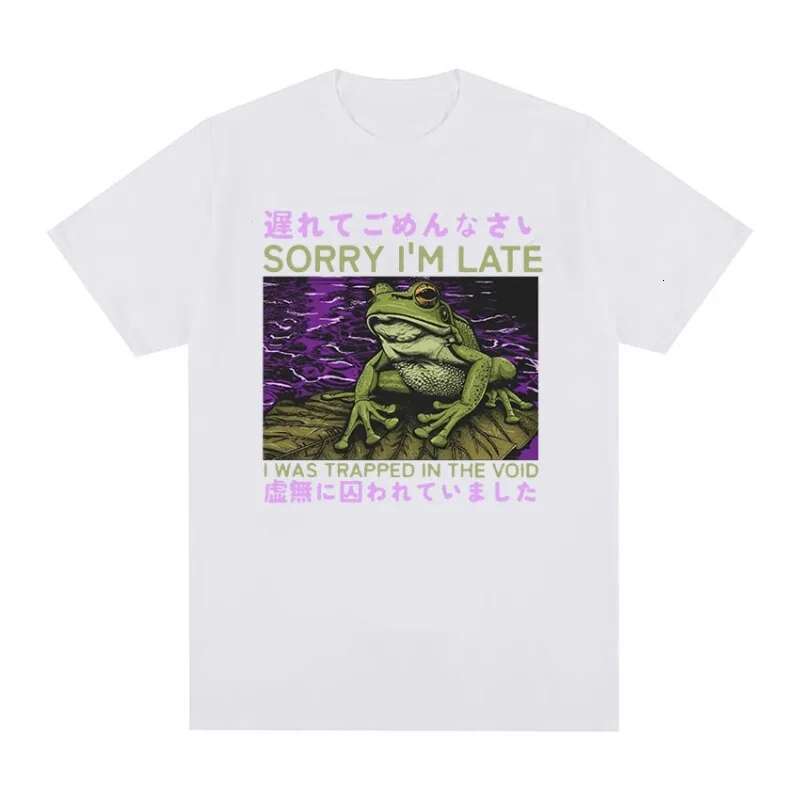 Dongdumaoyi Sorry I M Late Japan Funny Frog Pattern T Shirt Women S Retro Fashion Cotton Short Sleeve Harajuku Loose