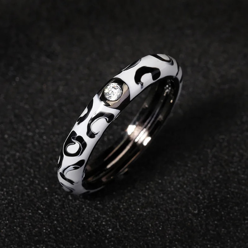 High Quality Fashion 925 Silver Bee Enamel Drops Glue Ring European And American Rattan Insect Butterfly Multi-Colored Ring Ever 250425