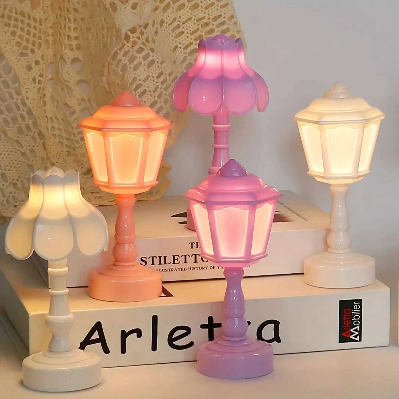 Geometric Flower Bud Button Battery LED Table Lamps Desk Night For Bedroom Dining Touch Night Light Simple Modern DecorationM251125