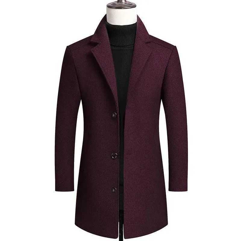 Plus Size Wool Coat for Men Classic Lapel Design Loose Fit Overcoat for Middle Aged GentlemanT251125