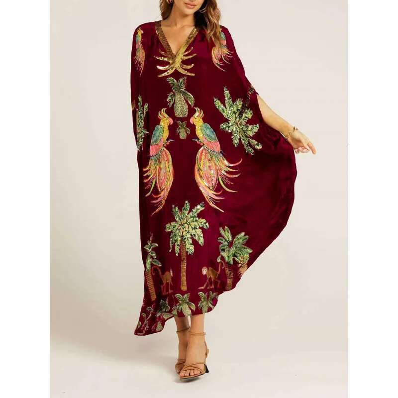 Dongdumaoyi Women S New Spring Collection V Loose Fit Fashion Printed Dress V