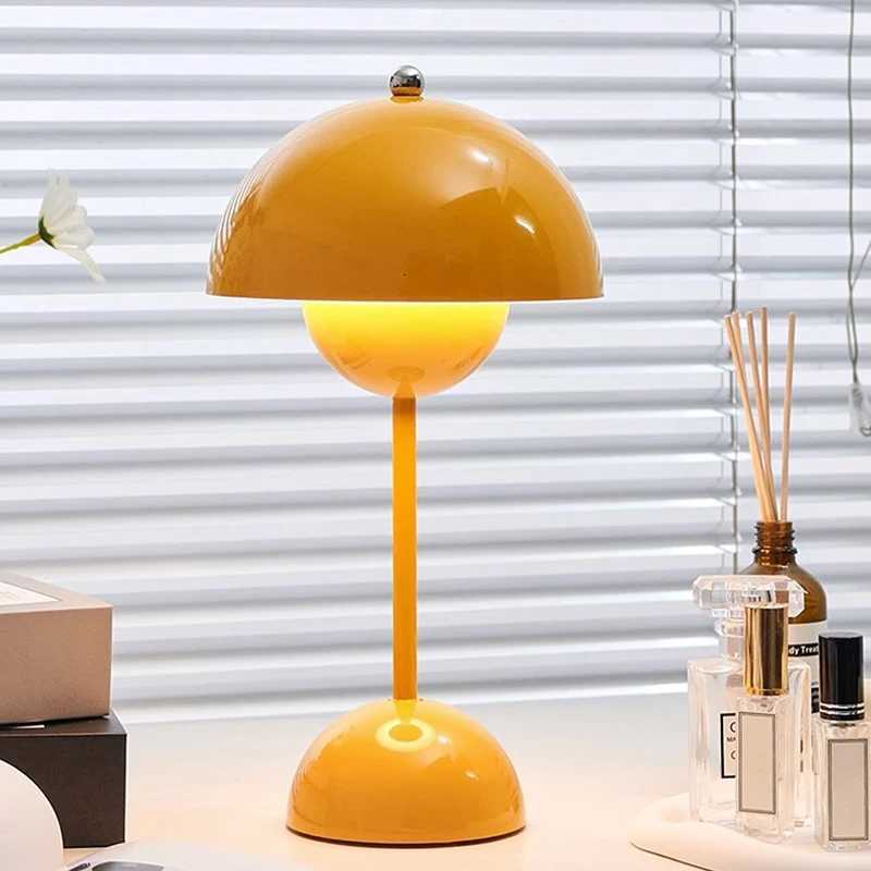Mushroom Flower Bud Rechargeable LED Table Lamps Desk Night For Bedroom Dining Touch Night Light Simple Modern DecorationM251125