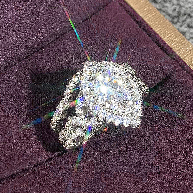 2025 Choucong Brand Gorgeous Sparkling Luxury Jewelry 925 Sterling Silver Fill Marquise White 5A Cubic Zircon CZ Diamond Party Eternity Women Couple R