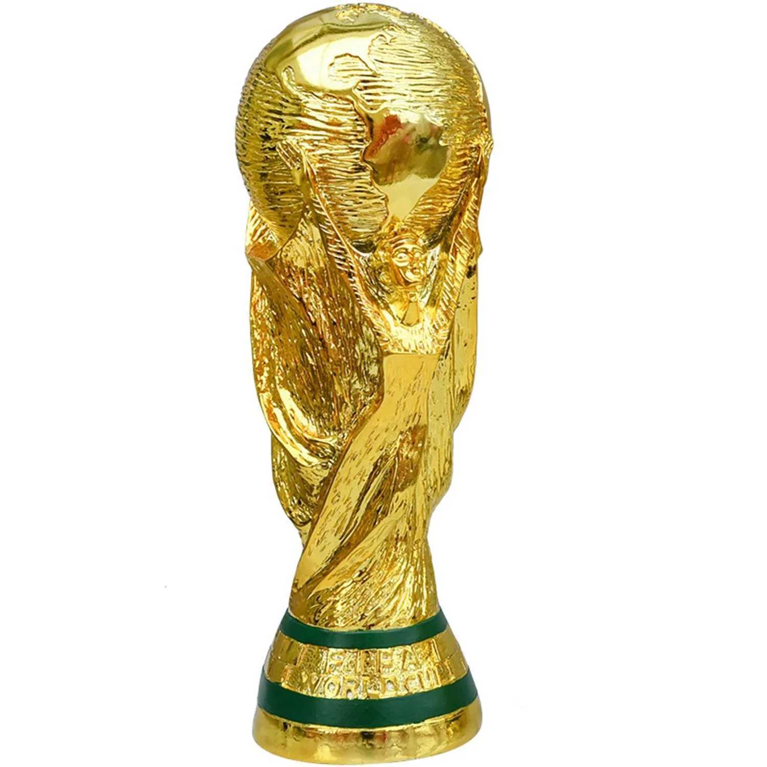 Golden Resin Football Trophy Figurines Champions Soccer Trophies Resin Ornament Football Fan Gift Home Office Decoration CraftW251125