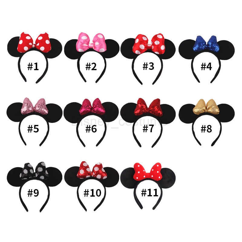 Disney 2023 Disney Mouse Ear Headband Girl Adult 5-inch Polka Dots Bow Hair Festival Party Travel DIY Hair Accessories X250425