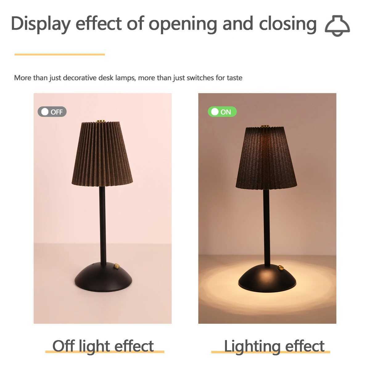 LED Nordic pleated desk lamp charging touch adjustable night light bedroom sleep light bar coffee shop decorative lightM251125