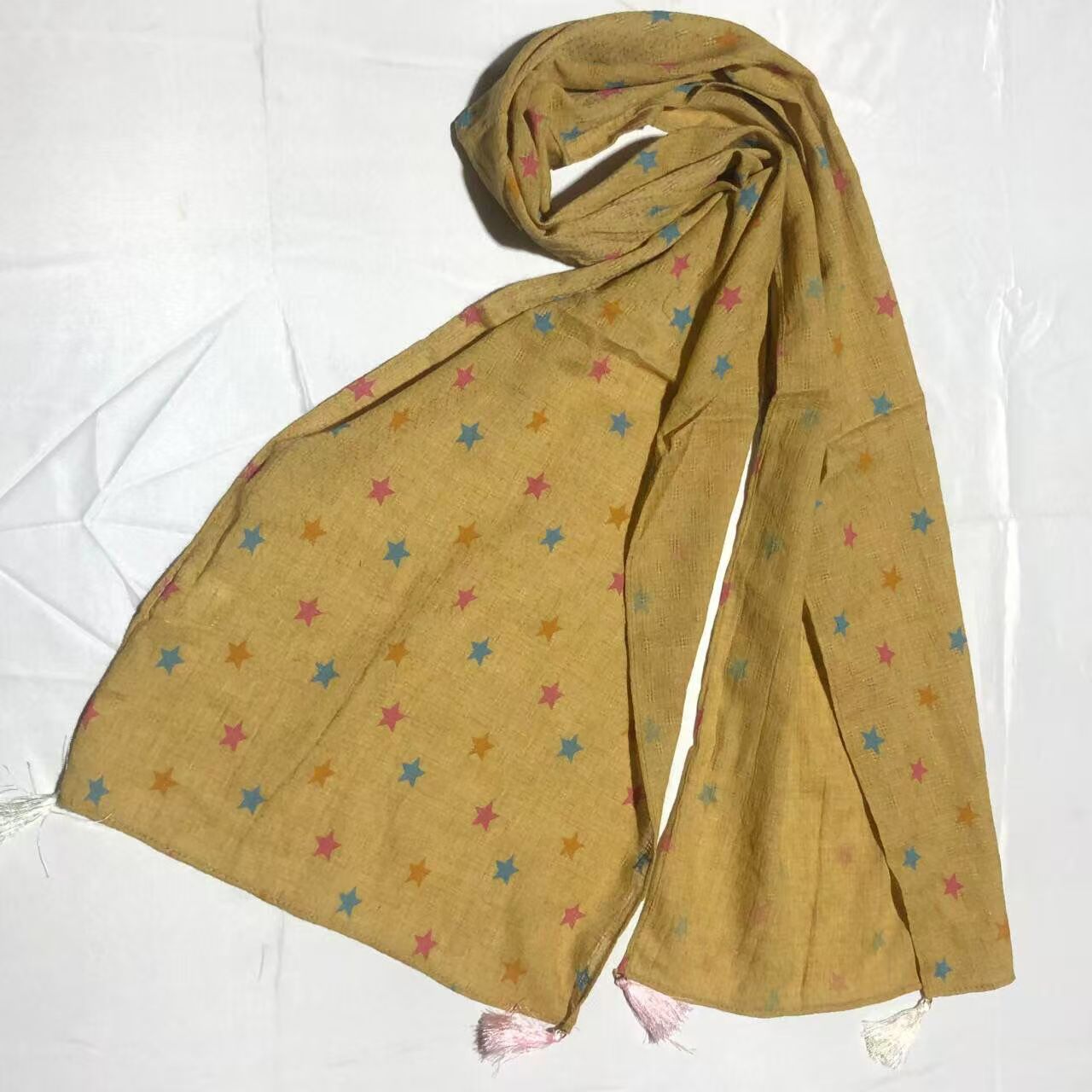 T549 cotton and linen cute small fresh spring, summer, autumn and winter universal scarf pastoral style