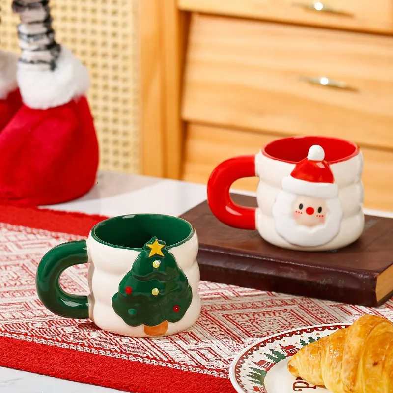1pc Creative Ceramic Christmas Mugs Plenty of Christmas Gifts for Couples High-value Drinking Utensils Y251125