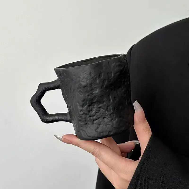 Black Rock Glass Milk Mugs Tea Coffee Juice Water Cup Home Office Drinkware Y251125