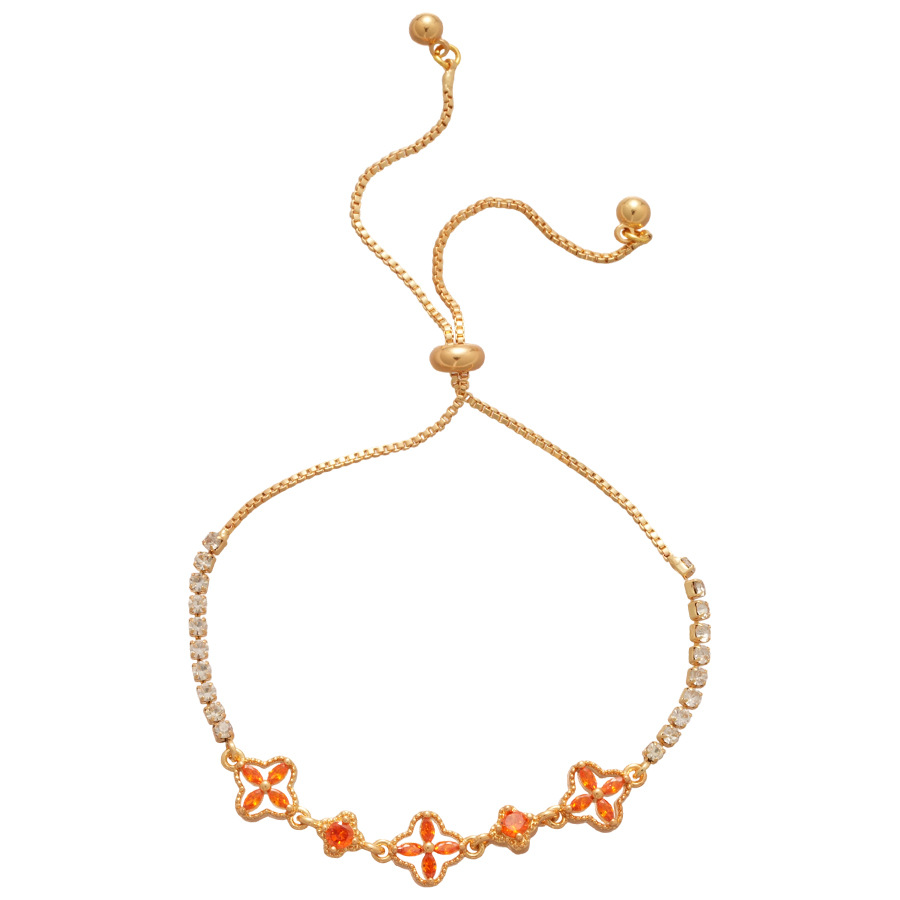18K Real Gold Plated Zircon Flower Bracelet Vintage Elegant Niche Versatile Bangle Light Luxury High-end Feel Women's Jewelry - view 9