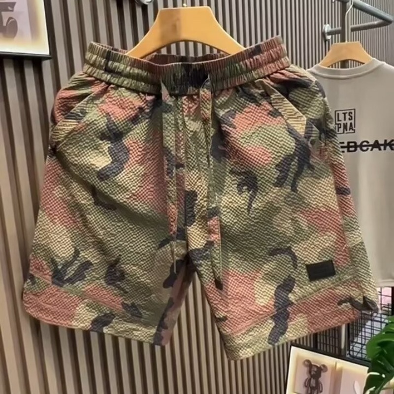Advanced workwear camouflage shorts men's summer thin fashion casual fashionable and comfortable versatile sports five quarter pants