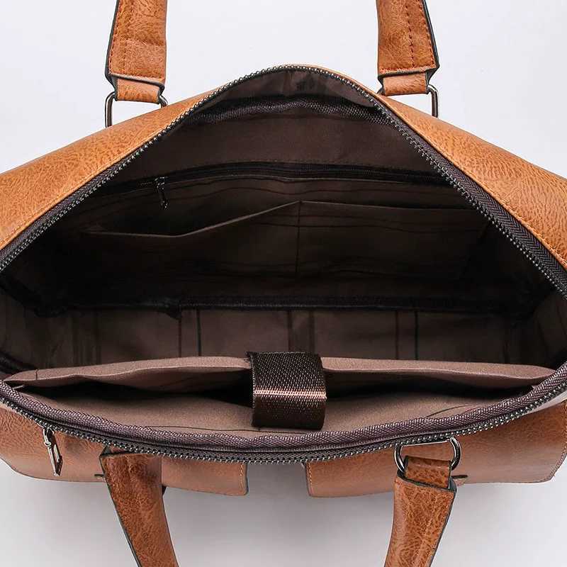 Luxury Business Briefcase Male High-quality Crazy Horse Leather Crossbody Shoulder Bag Men Laptop Bag Man Handbag BriefcasesT251125
