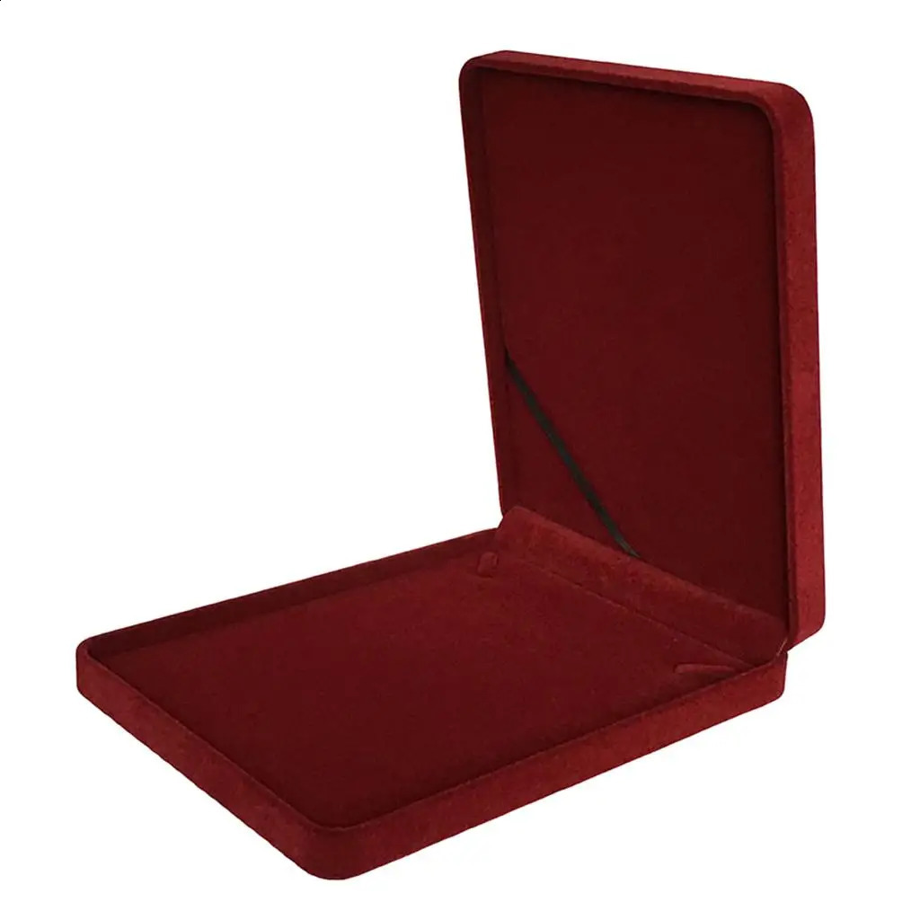 Soft Velvet Necklace Pendant Box Case With Lid Storage Jewelry Organizer Trinket Display Holder Large Earrings Storage Gift Box 250424