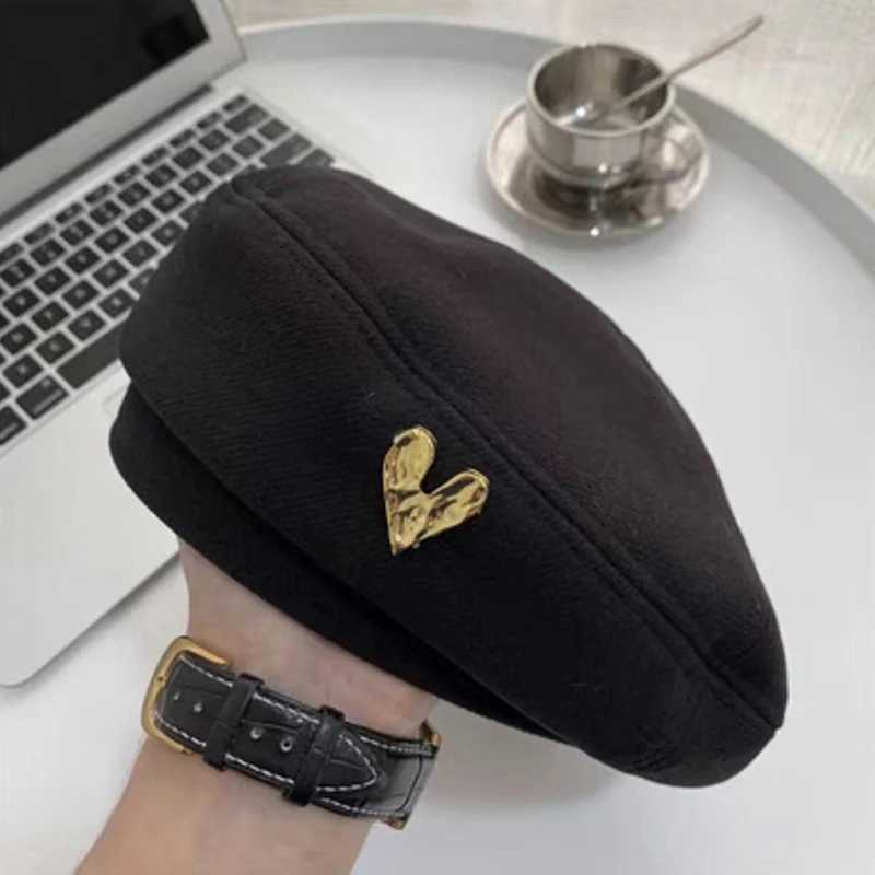 Women Berets Winter Hats Vintage French Plaid Top Cap Painter Hat Autumn Winter Street Octagonal Beret Caps J251125