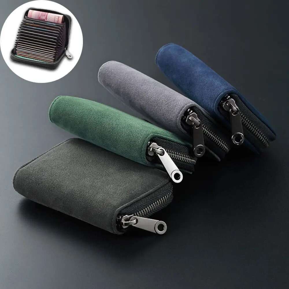 Multifunctional Bag 11 Slot Credit Holder Anti Demagnetization Wallets Cards Cover Zipper Card Wallet For Men