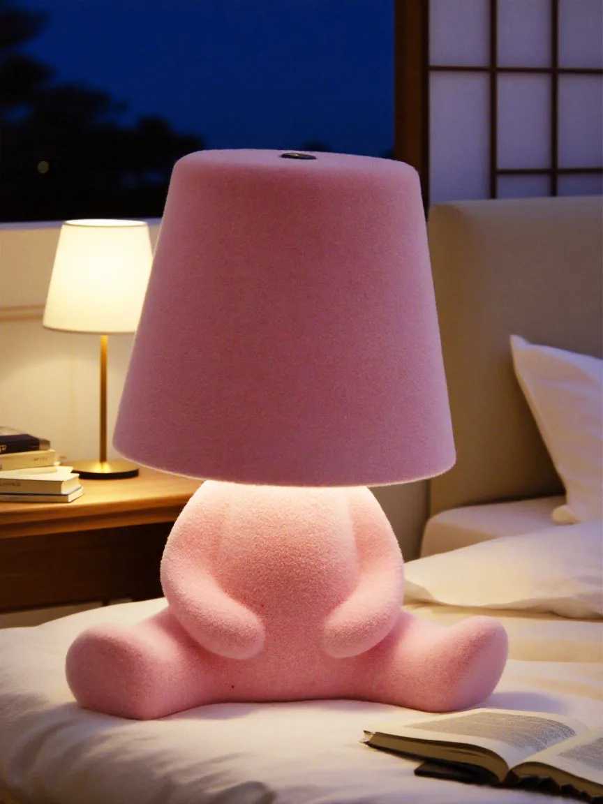 Bedside Touch Table Lamp Creative Small Silver Man Decorative Thinking Man Statue LED Table Lamp USB Rechargeable 3 Levels BriM251125