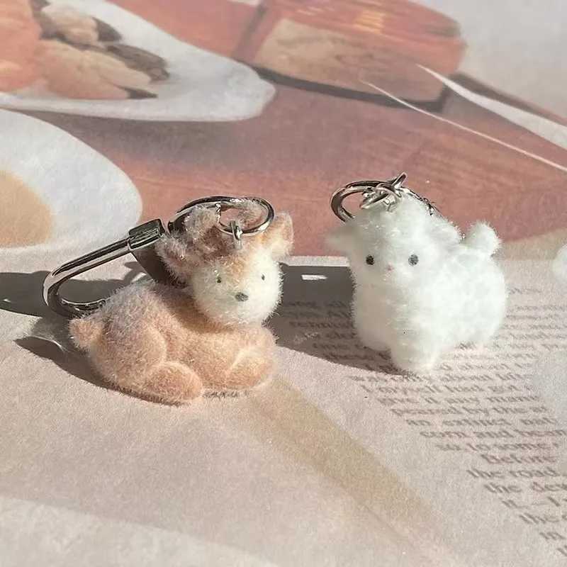 Flocking Alpaca Elk Capybara Garlic Goose Keychain Cute Three dimensional Plush Toy Backpack Earphone Case PendantXJ251125