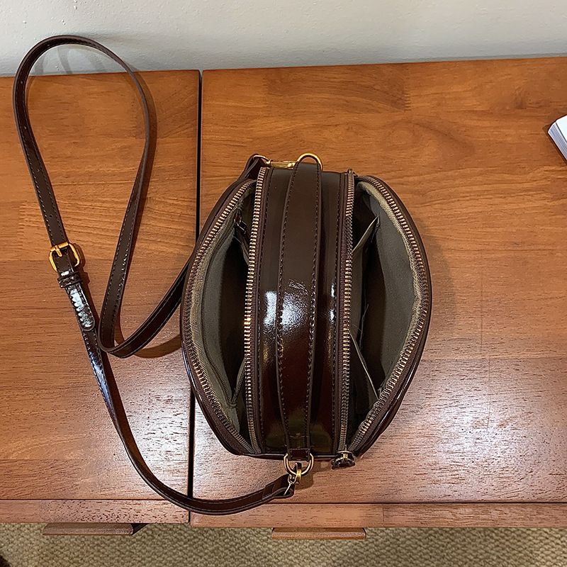 free shipping designer shoulder bag solid color casual versatile crossbody bag fashionable vintage bag for women black