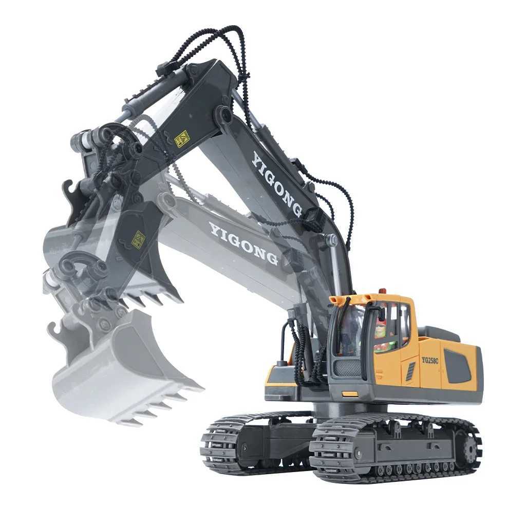 Rc Excavator 1/20 Cars Trucks Alloy with Light Remote Control Construction Vehicle Crawler Multifunctional Toy Car Boy Kids ToyW251125