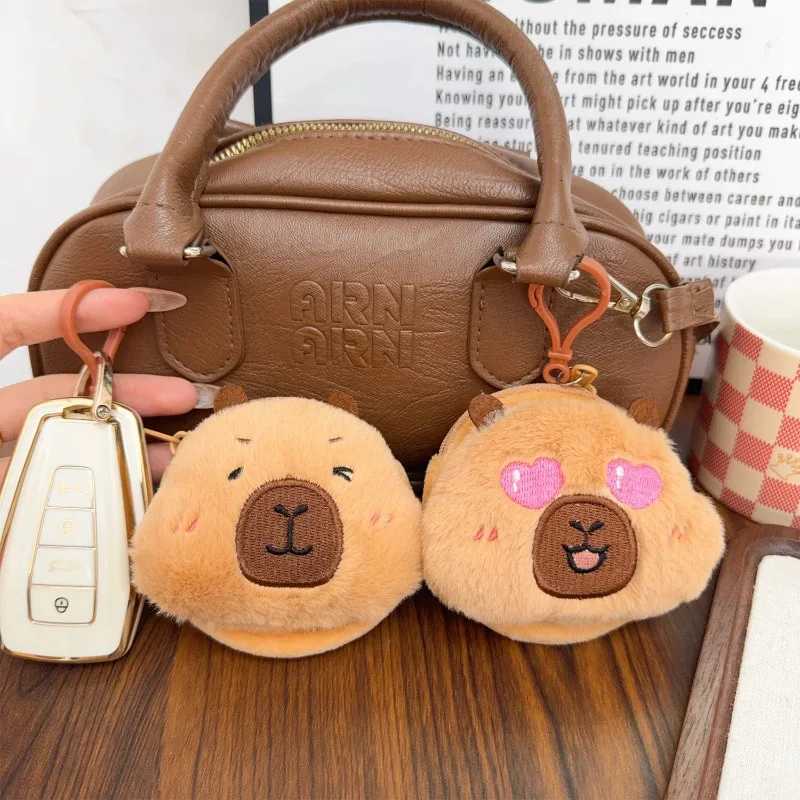 1/4pcs Capybara Keychain Plush Coin Purses Kawaii Mini Bag Headphone Pouch Cartoon Animal Wallet Cute Backpack Unisex AccessoryXJ251125